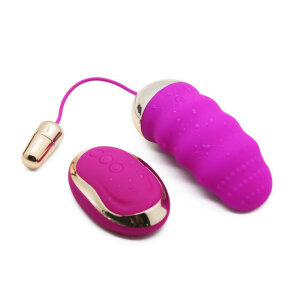 Віброяйзо вібратор на пульті з USB зарядкою Jump Egg Tenon під трусики для клітора Малиновий