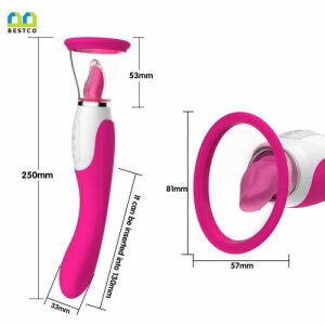 Помпа для вагіни з вібратором і стимулятором клітора USB DUO Tornado вакуумна вагінальна двостороння вакуумна двостороння Малиновий